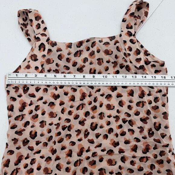 NWT Theory Women's Pink Silk V-Neck Leopard Flora Drape Top Size Petite - Picture 7 of 7